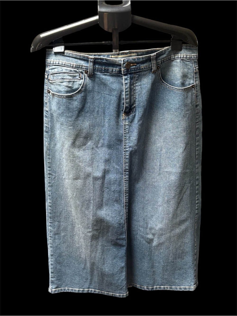 Classic Blue Denim Midi Skirt, Size 12 - Picture 1 of 3